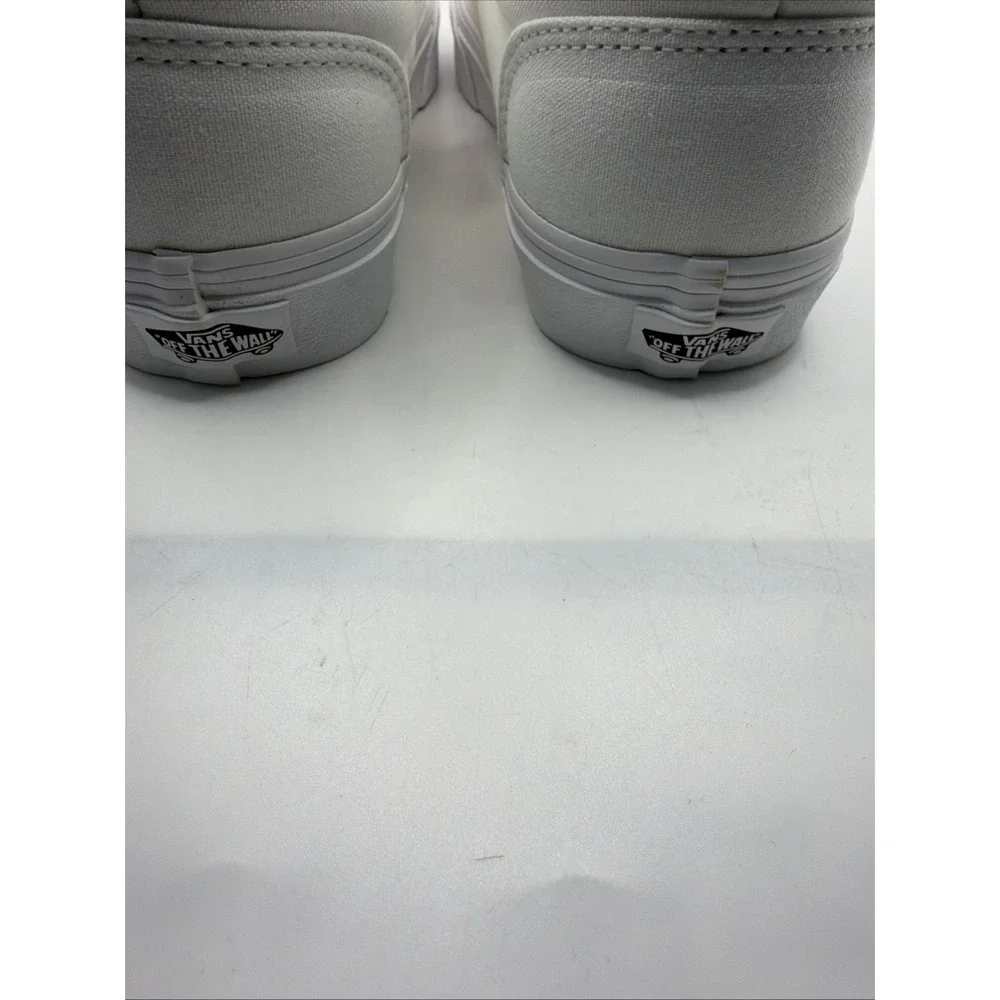 -NEW Vans Sneaker Skate Shoe Lace Up Canvas White Men's Size 8‎